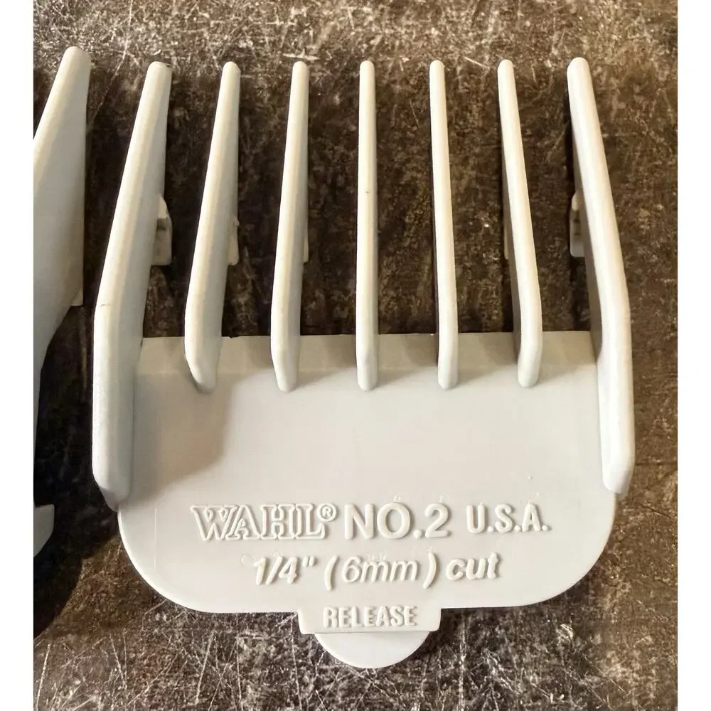 5 Wahl Hair Clipper Comb Guards No. 2, 3, 4, 6, 8, Grey,  Guards only